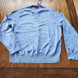 Men's POLO V-neck Sweater LG